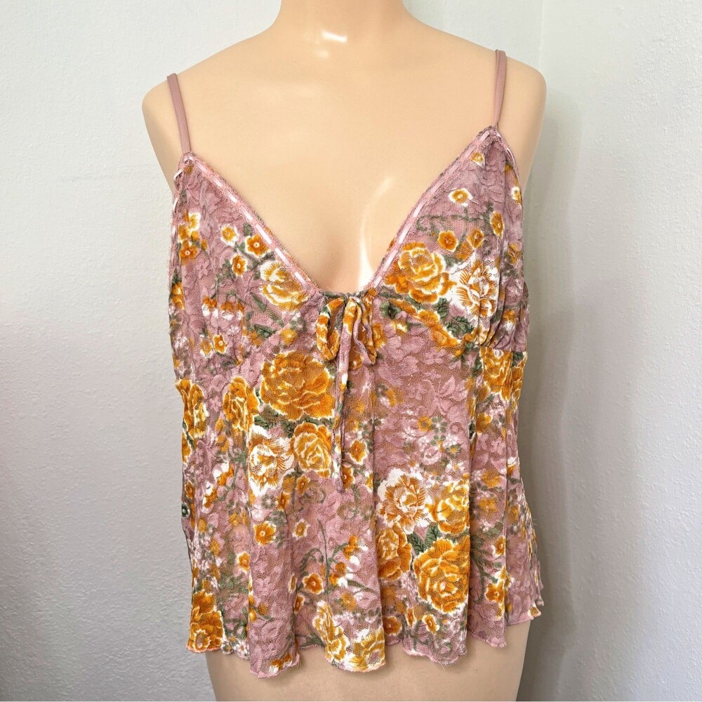 Womens Babydoll Cropped Lace Top XXL Fairy Whimsical Cottagecore Danity Feminine